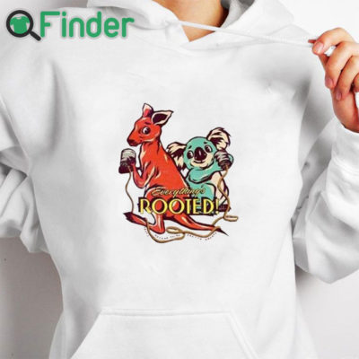 white hoodie Everything’s Rooted Shirt
