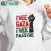 white hoodie Free Gaza Free Palestine T shirt