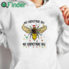 white hoodie Oh Christmas Bee Santa Hat Light Christmas Gift Shirt