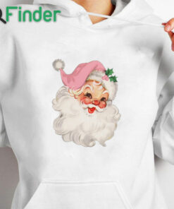 white hoodie Pink Vintage Santa Claus Unisex Sweatshirt