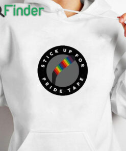 white hoodie Stick Up For Pride Tape Shirt