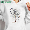 white hoodie Sweatshirt Women Flower Print Sweatshirt Women Prints Butterfly
