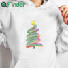 white hoodie Watercolor Christmas Tree Painting Pattern Tops for Women Teen Girls Sweater