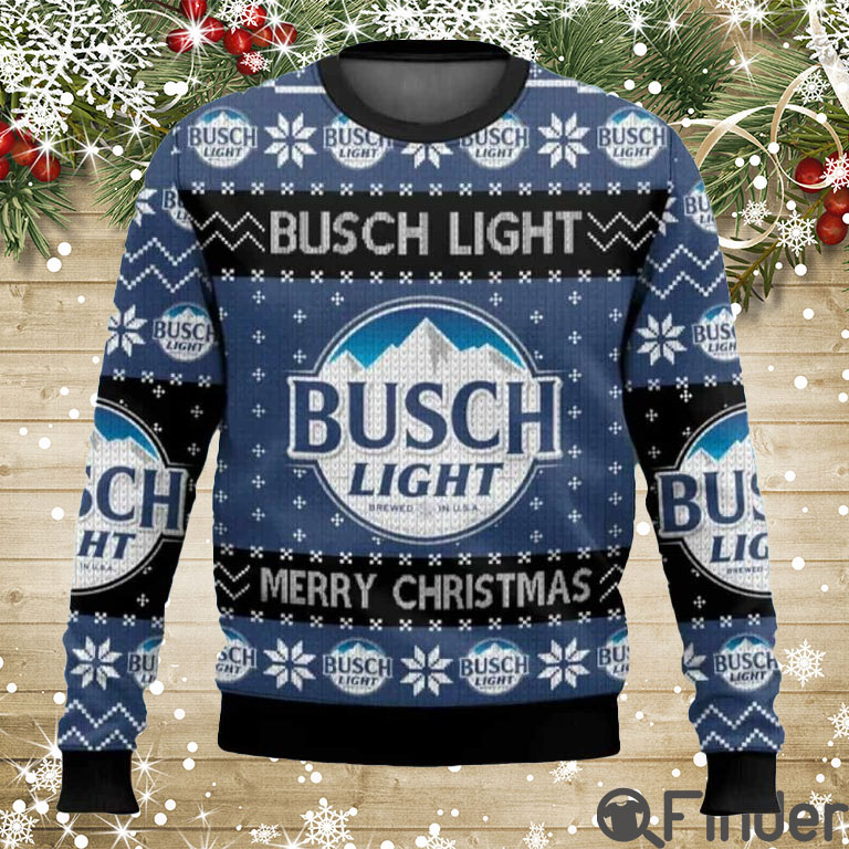 Busch Light Beer Merry Christmas Ugly Sweater Busch Light Beer Merry Christmas Ugly Sweater