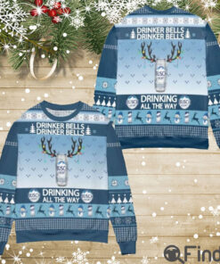 Busch Light Drinker Bells Drinking All The Way Ugly Christmas Sweater