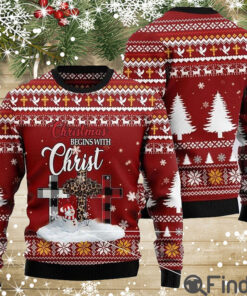 Christian Christmas Begins With Christ Ugly Sweatshirt