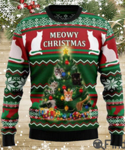 Cute Cat Meowy Christmas Ugly Christmas Sweater