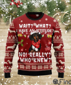Dachshund Have An Attitude Ugly Christmas Sweaters