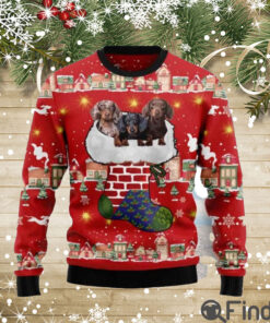 Dachshund In Christmas Stocking Ugly Christmas Sweater