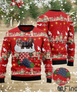 Dachshund In Christmas Stocking Ugly Christmas Sweaters
