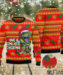 Dinosaur Have A Dino Mite Christmas Ugly Sweaters