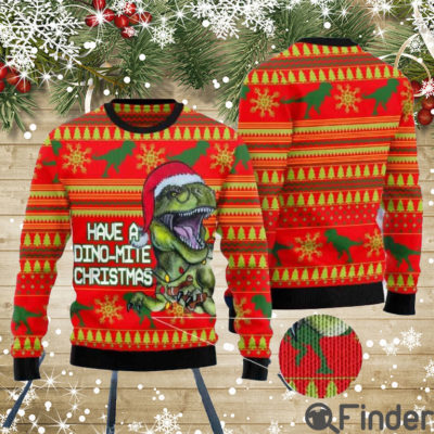 Dinosaur Have A Dino Mite Christmas Ugly Sweaters