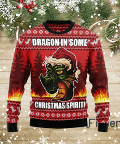 Dragon In Some Christmas Spirit Ugly Christmas Sweater