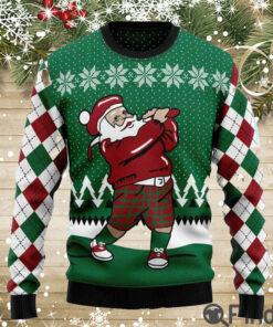 Golfer Santa Claus Ugly Christmas Sweater