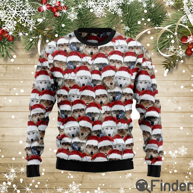 Santa Wolf Ugly Christmas Sweater Santa Wolf Ugly Christmas Sweater
