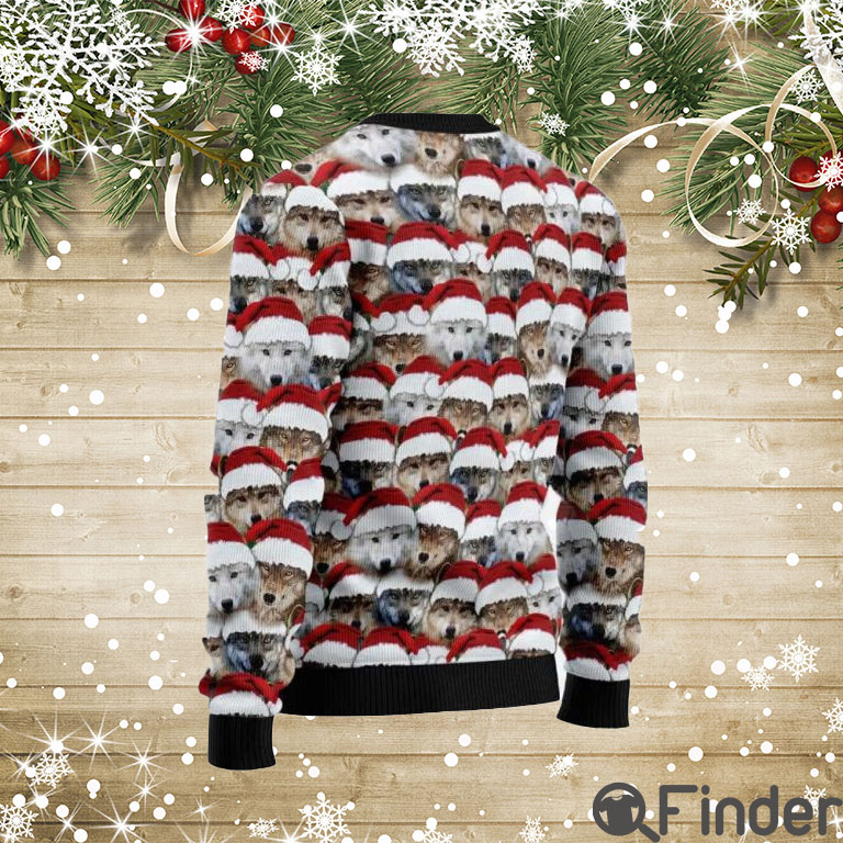 Santa Wolf Ugly Christmas Sweaters Santa Wolf Ugly Christmas Sweaters