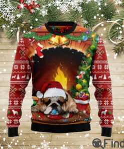 Sleeping Bulldog Ugly Christmas Sweater