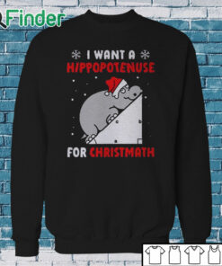 Sweatshirt I Want A Hippopotenuse For Christmas Shirt