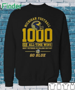 Sweatshirt Michigan Wolverines T Shirt All Time Wins Most Victories In College History Go Blue