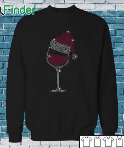 Sweatshirt Women's Christmas Jewelry Red Wine Glass Print Sweater