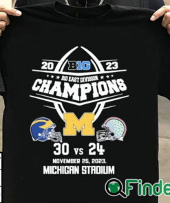 T shirt black 2023 B10 East division champions Michigan Wolverines 30 24 Ohio State Buckeyes shirt