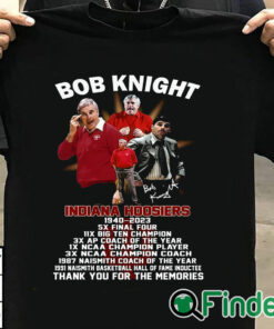 T shirt black Bob Knight Indiana Hoosiers 1940 – 2023 Thank You For The Memories T shirt