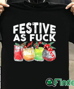T shirt black Festive As Fuck Funny Ugly Christmas Holiday T Shirt