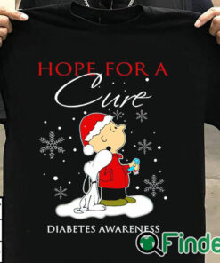 T shirt black Hope For A Cure Diabetes Awareness Christmas T Shirt