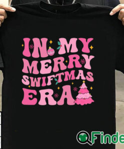 T shirt black In My Merry Swiftmas Era Christmas Tree Snowflake Xmas Retro T shirt