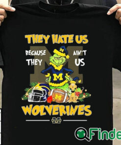 T shirt black They Hate Us Because Ain't Us Michigan Wolverines The Grinch Christmas Shirt