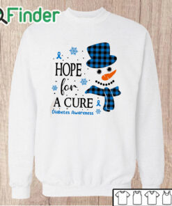 Unisex Sweatshirt Hope for a cure Dibetes awareness, Christmas snowman diabetic Shirt
