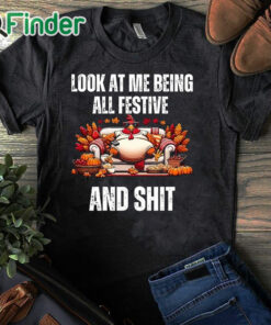 black T shirt Look at me being all festive and shit Christmas sweater