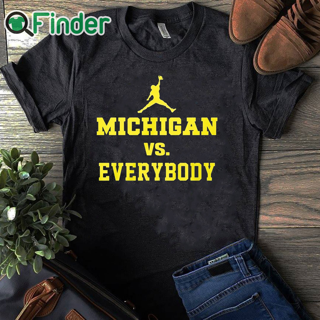 black T shirt Michigan Against Everybody Shirt black T shirt Michigan Against Everybody Shirt