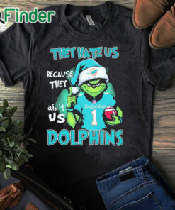 black T shirt Santa Grinch Christmas They Hate Us Because Ain't Us NC State Wolfpack Shirt