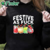 black hoodie Festive As Fuck Funny Ugly Christmas Holiday T Shirt