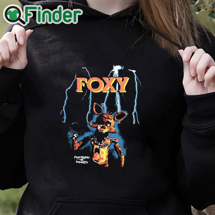 black hoodie Foxy Lightning Five Nights At Freddy's Shirt black hoodie Foxy Lightning Five Nights At Freddy's Shirt