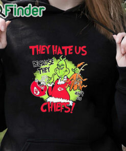 black hoodie Grinch They Hate Us Because They Ain't Us Kansas City Chiefs Shirt