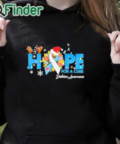 black hoodie Hope For A Cure Diabetes Awareness Christmas Shirt