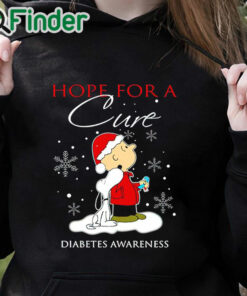 black hoodie Hope For A Cure Diabetes Awareness Christmas T Shirt