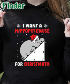 black hoodie I Want A Hippopotenuse For Christmas Shirt