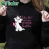 black hoodie Ladies Don't Start Fights, but they Can Finish Them, Cat Women's T Shirt