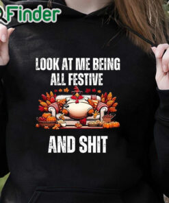 black hoodie Look at me being all festive and shit Christmas sweater