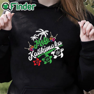 black hoodie Mele Kalikimaka Sweatshirt Fun Merry Christmas Sweater