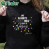 black hoodie My Favorite Christmas Light Is Jesus John 8 12 Christian Sweatshirt