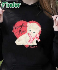 black hoodie Nessa Barrett Naughty & Nice T Shirt