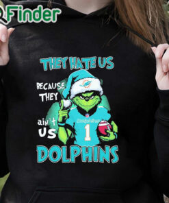 black hoodie Santa Grinch Christmas They Hate Us Because Ain't Us NC State Wolfpack Shirt