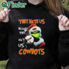 black hoodie Santa Grinch Christmas They Hate Us Because Ain't Us Oklahoma State Cowboys Shirt