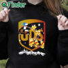 black hoodie UPS Snoopy driving Woodstock sleigh Christmas sweatshirt