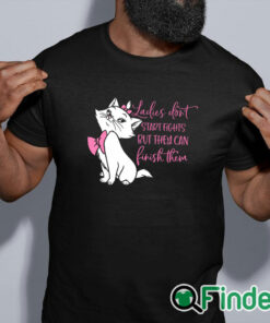 black shirt Ladies Don't Start Fights, but they Can Finish Them, Cat Women's T Shirt