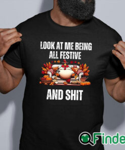 black shirt Look at me being all festive and shit Christmas sweater